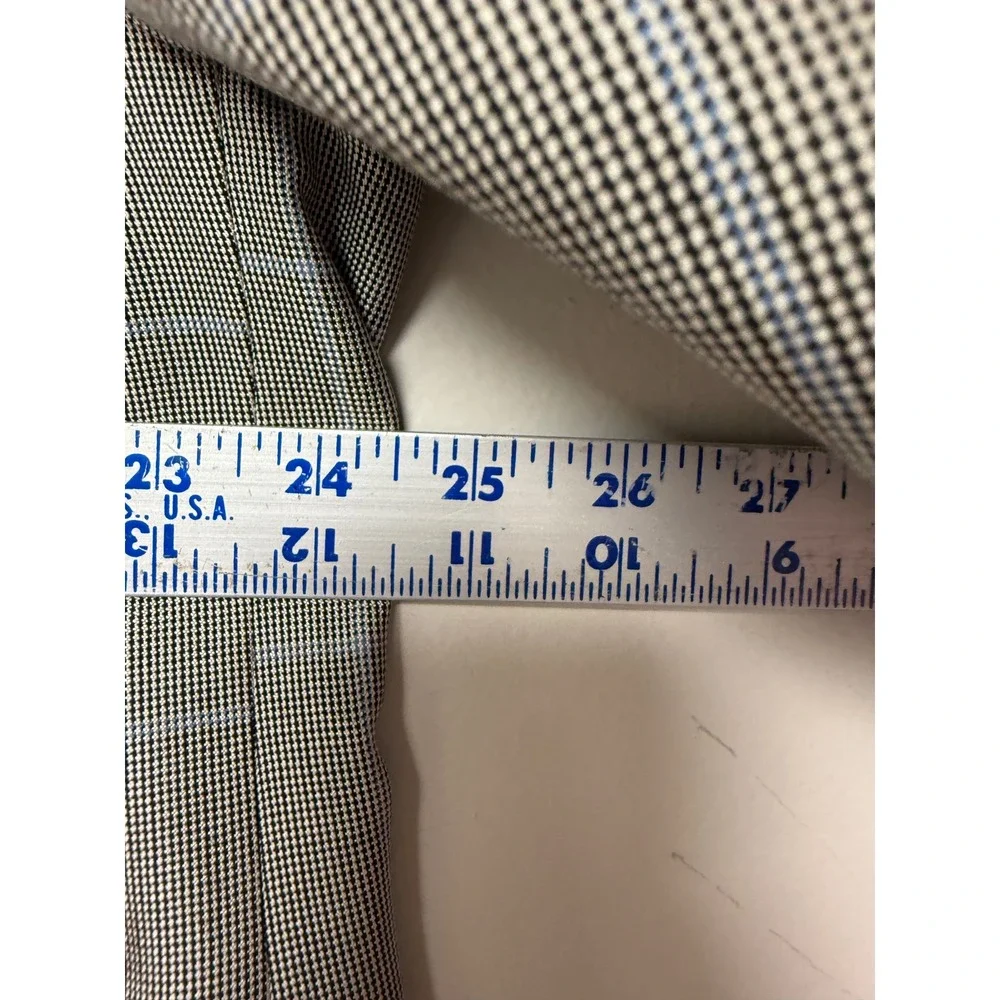 Mens 46R Grey Plaid Silk Wool Blend Sport Coat‎ Blazer Jacket